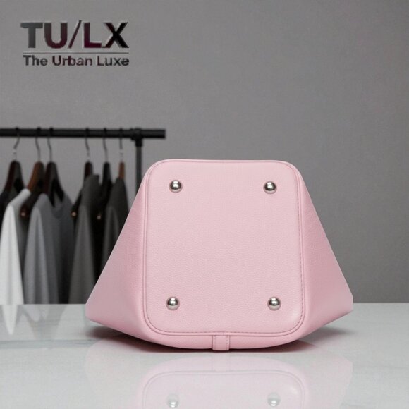 LUXE 4 LESS | Pink Vegan Leather Bucket Tote with Charm, New, Picotin Lock Style - Picture 3 of 5